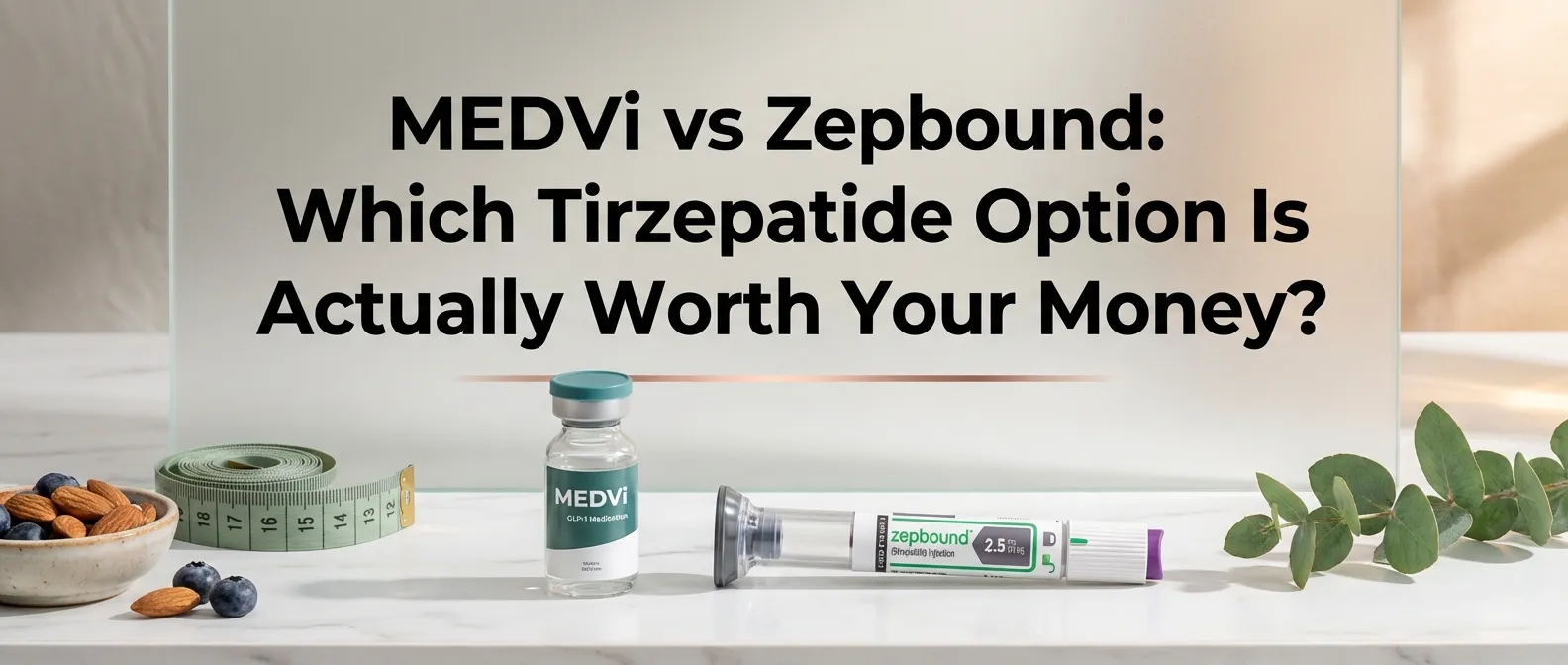 MEDVi vs Zepbound comparison showing pricing by dose, safety checklist, and decision guide for tirzepatide weight loss in 2026