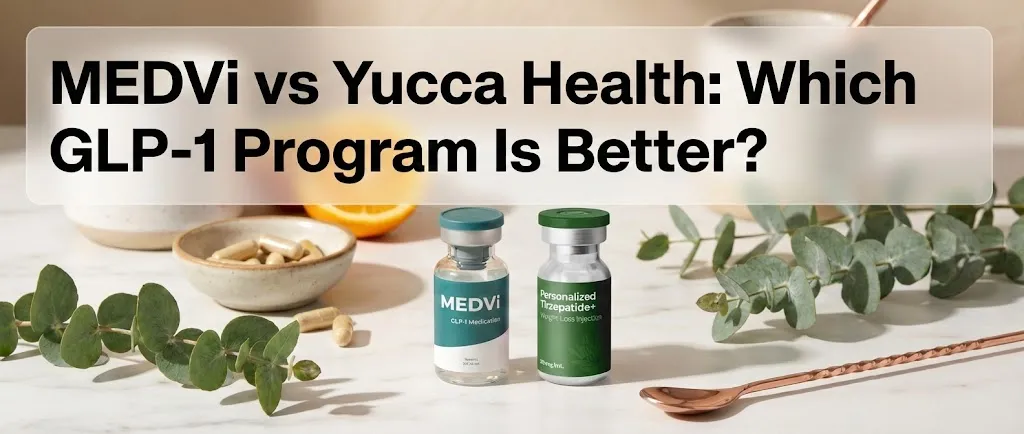 MEDVi vs Yucca Health comparison showing pricing, reviews, and verdict for GLP-1 weight loss programs in 2026