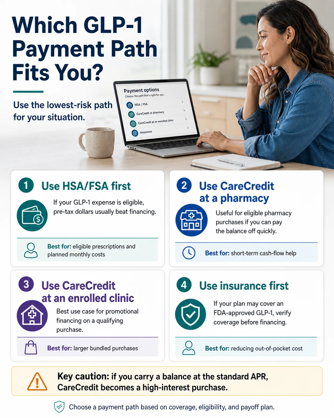 Which GLP-1 payment path fits you in 2026 comparison of CareCredit HSA FSA manufacturer pricing and insurance routes