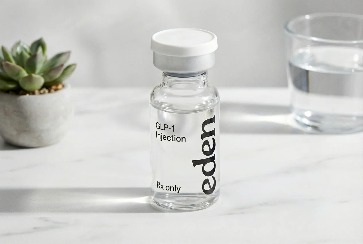 Eden Health GLP-1 injection vial - compounded semaglutide for perimenopause weight management