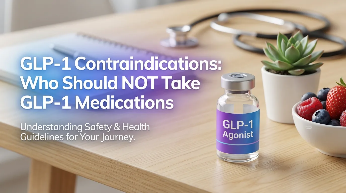 GLP-1 contraindications safety guide - medication vial with stethoscope representing clinical safety guidelines