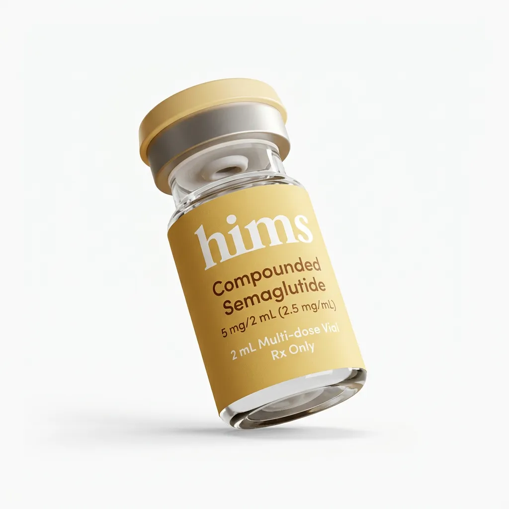 Hims compounded semaglutide injection vial for weight loss