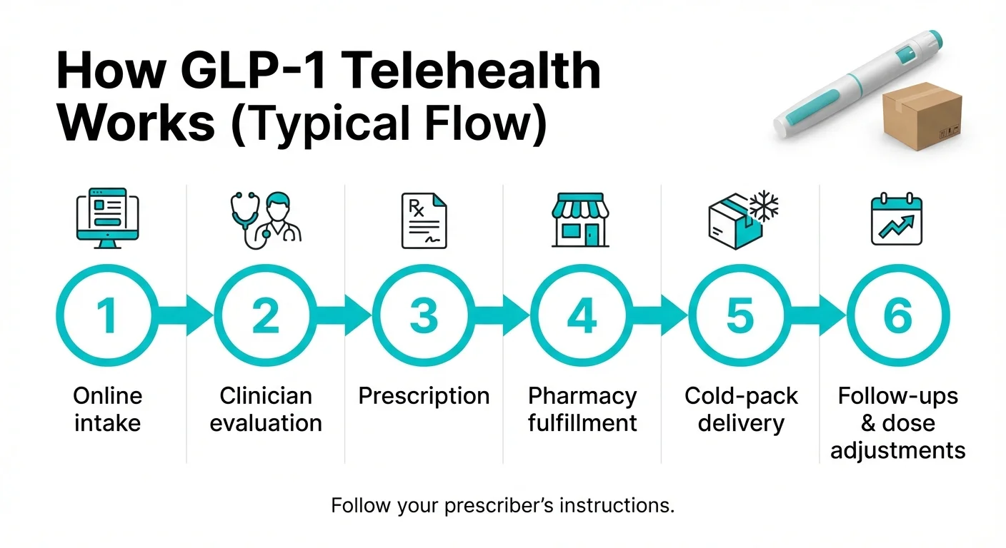 How GLP-1 telehealth works: step-by-step process from assessment to ongoing treatment