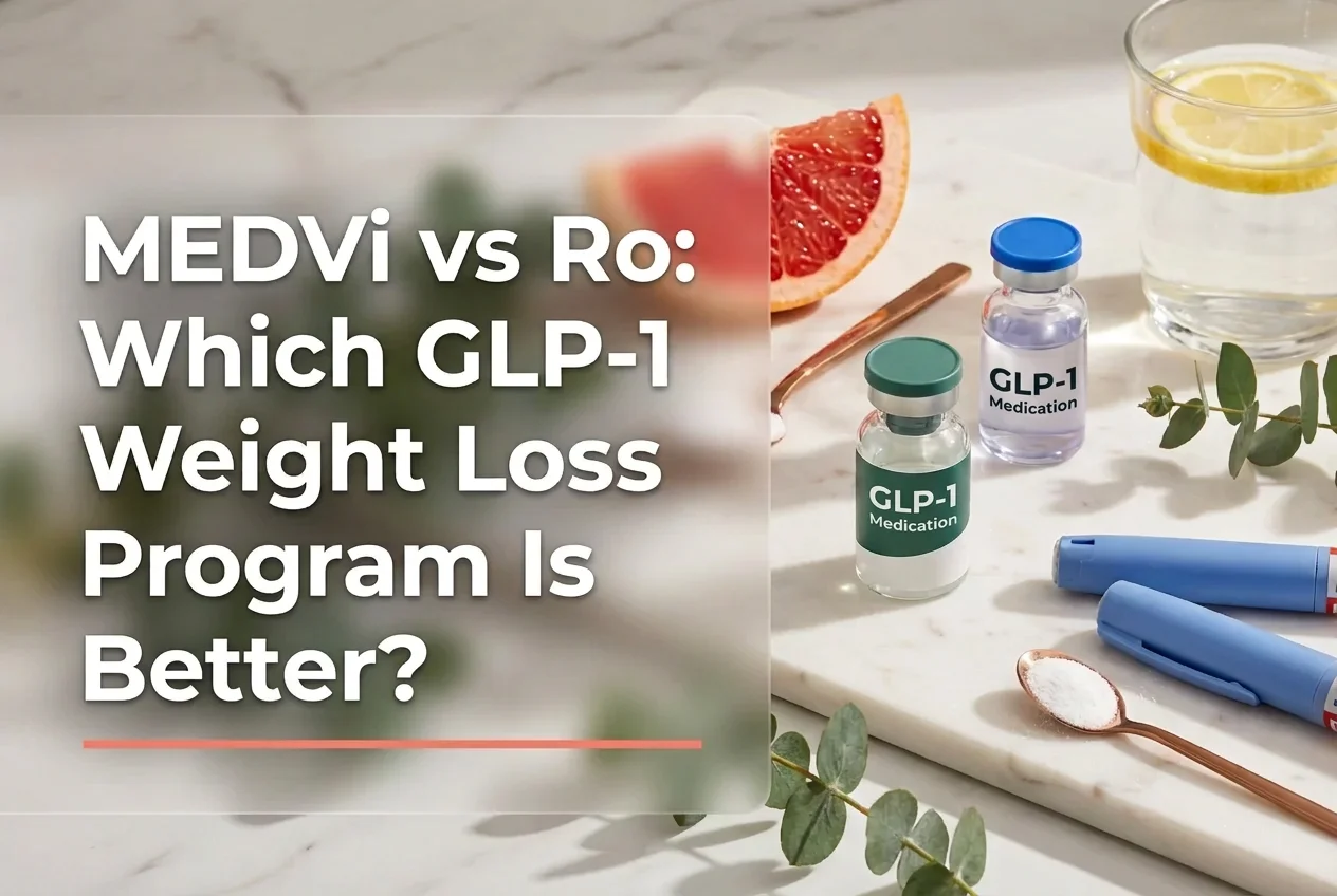 MEDVi vs Ro comparison showing side-by-side analysis of GLP-1 weight loss programs