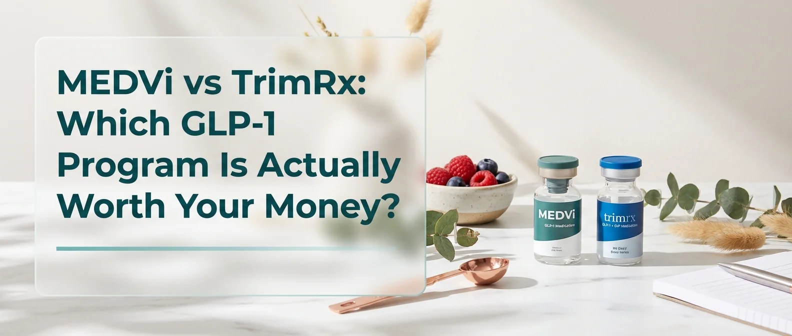 MEDVi vs TrimRx comparison showing side-by-side analysis of GLP-1 weight loss programs for 2026
