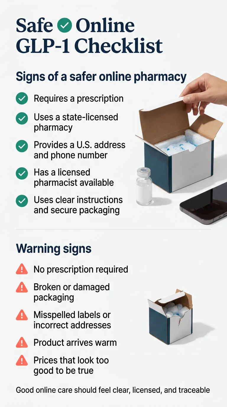 Safe online GLP-1 checklist — what to verify before ordering weight loss medication online