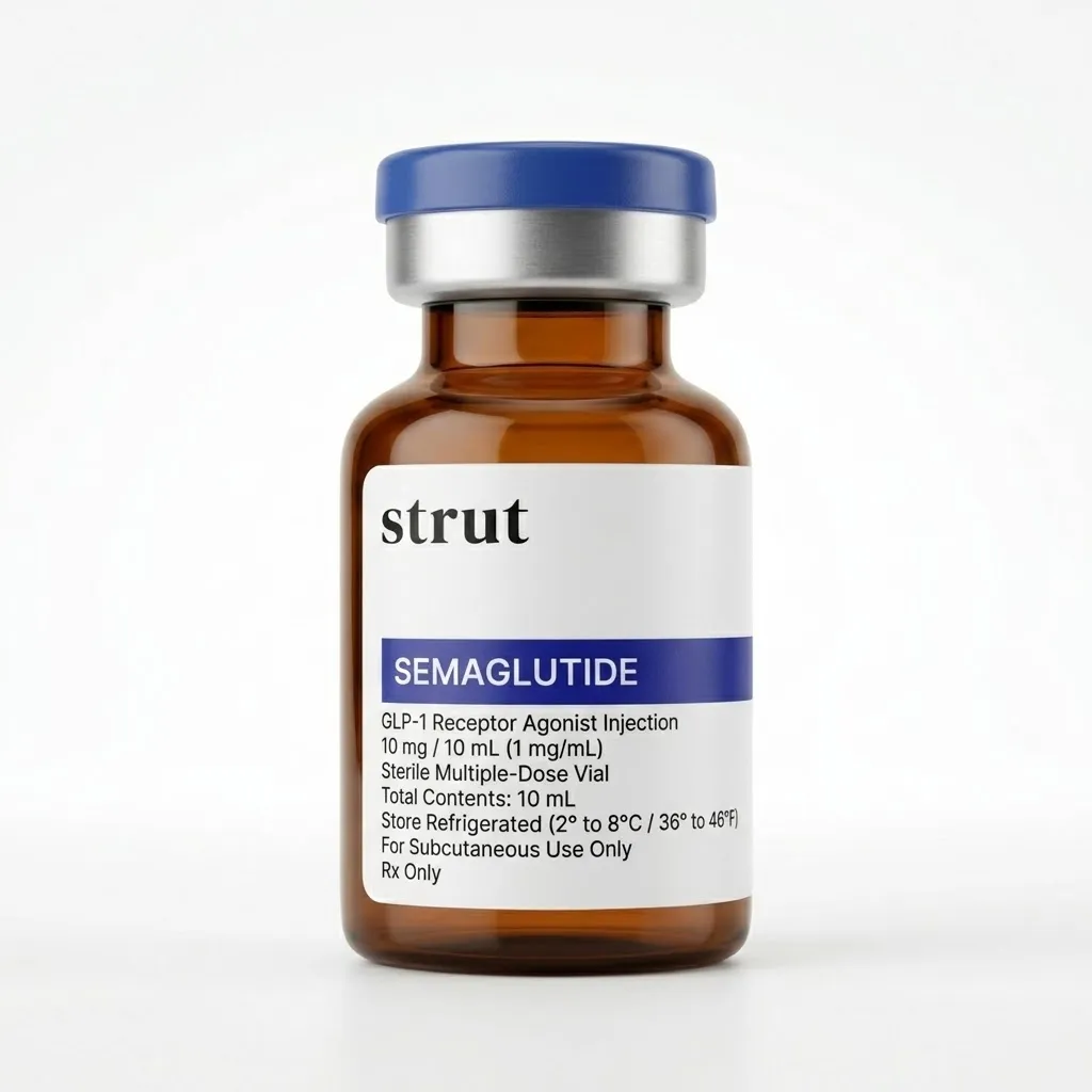 Strut Health compounded semaglutide injection vial