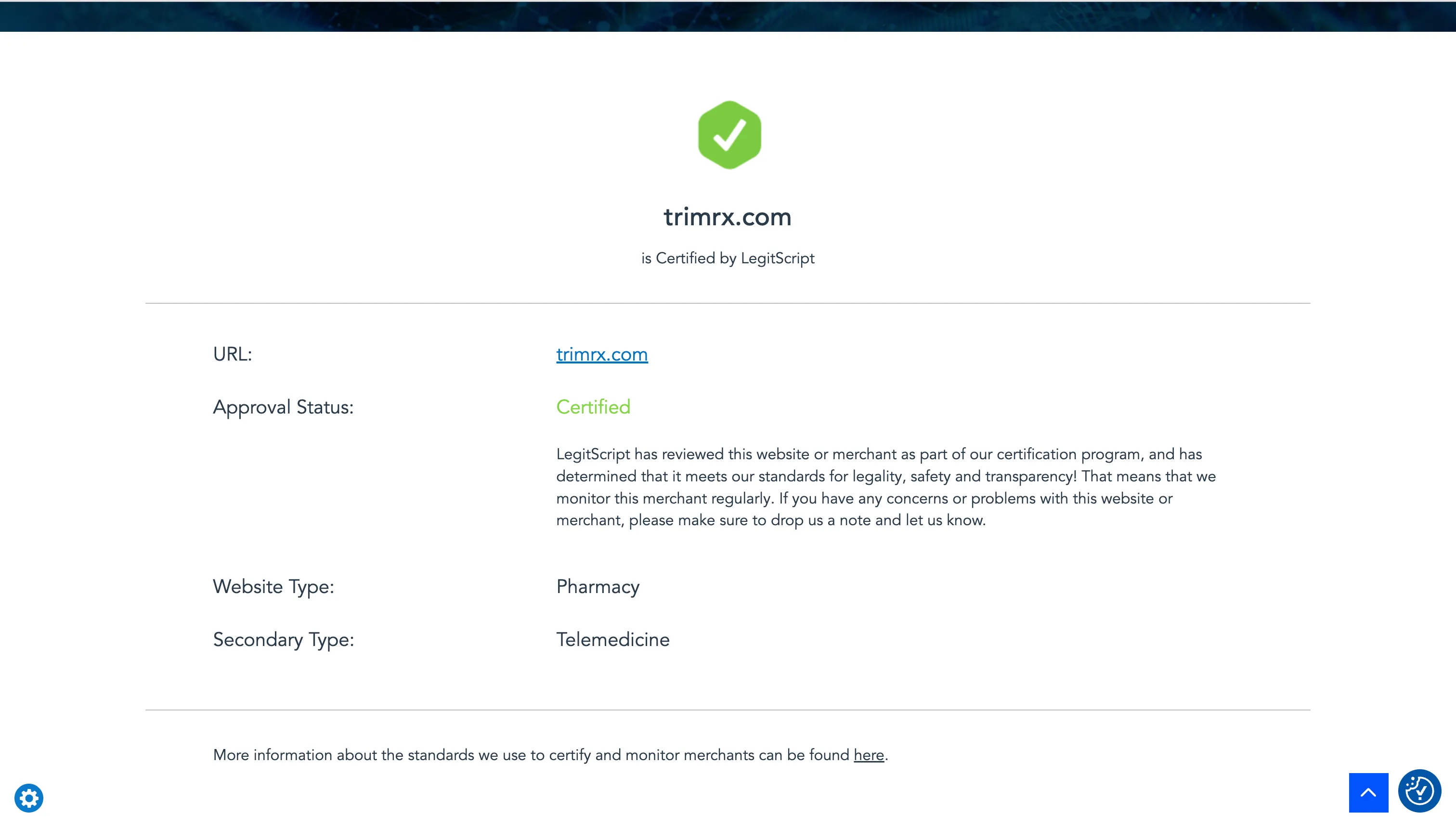 TrimRX is LegitScript Certified for Pharmacy and Telemedicine