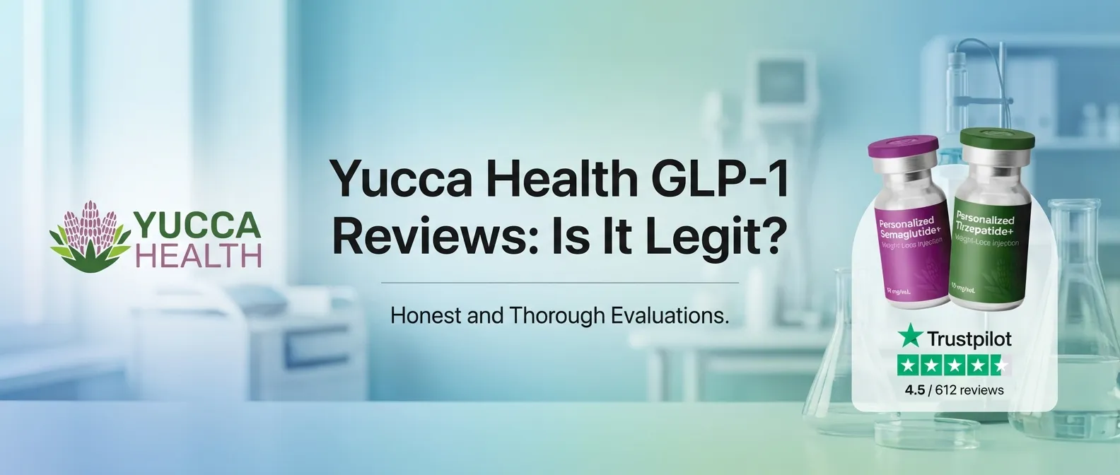 Yucca Health GLP1 Reviews comprehensive analysis showing Trustpilot rating and pricing breakdown